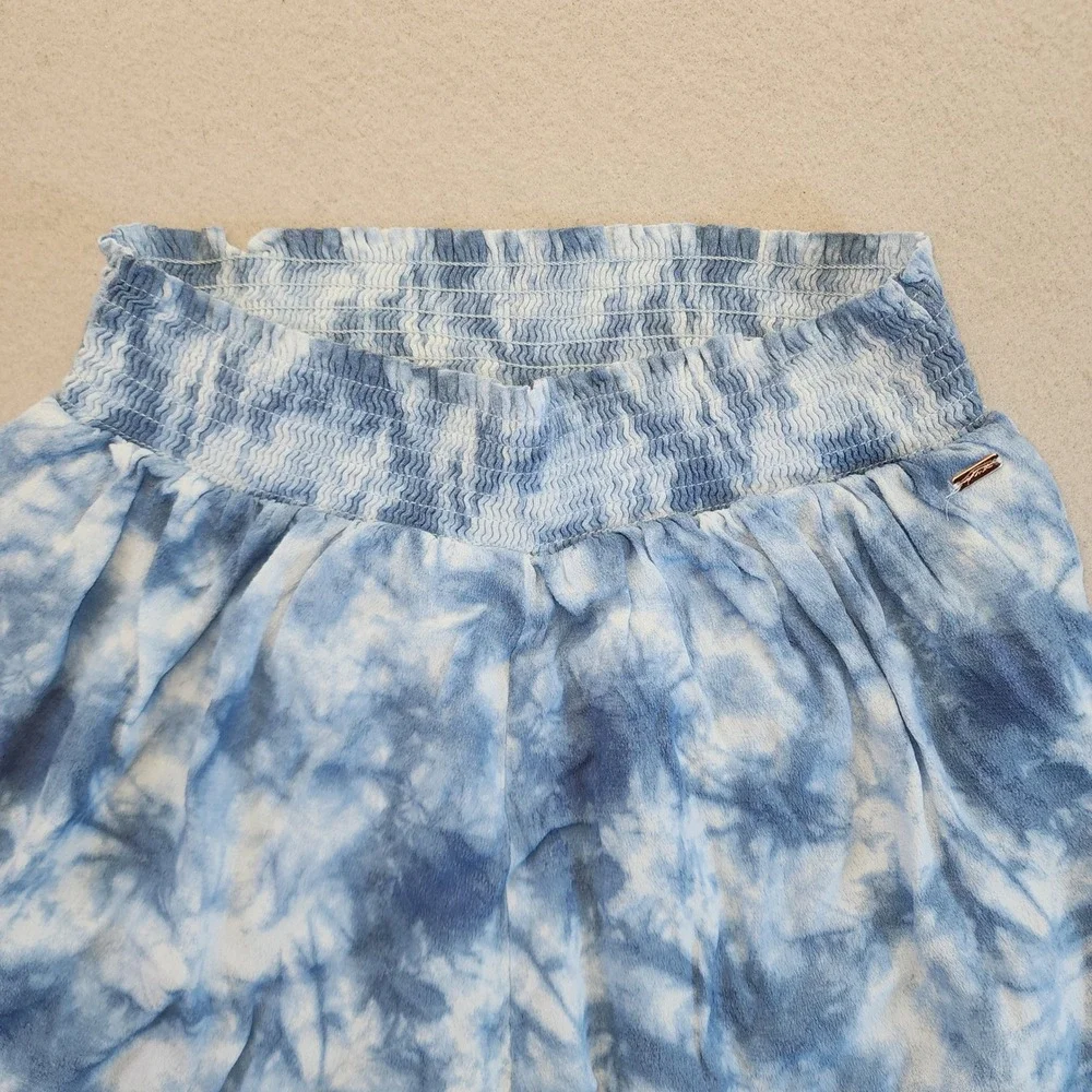 Victoria's Secret PINK‎ Blue Tie Dye Smocked Waist Shorts Women's Medium Flowy M